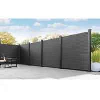 WPC-Sichtschutzzaun CORTADO - 5x Element + 6x Pfosten - Schwarz