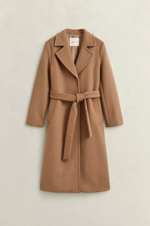 Belted Wool Blend Coat