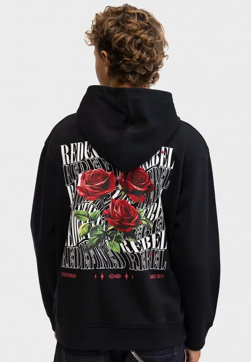 TEJONES SWEAT HOOD BOXY FIT - Hoodie - black rose