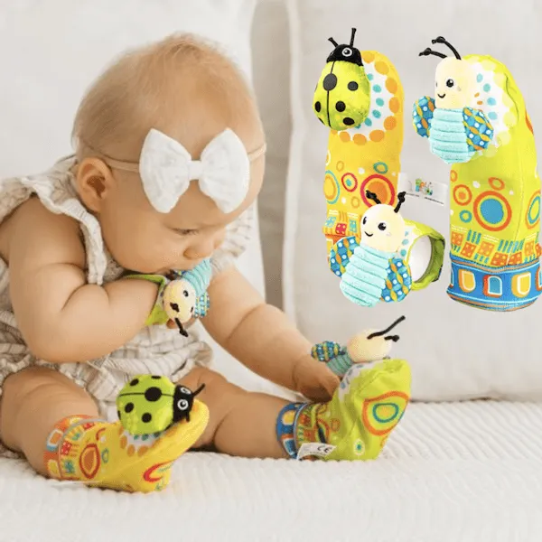 Balibazoo | Baby Rangle sett sokker og armbånd | Green beetle bee