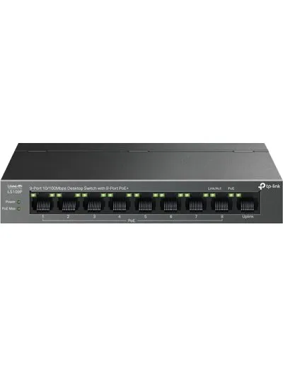 Switch TL-LS109P 1xLAN + 8xLAN s PoE, černá