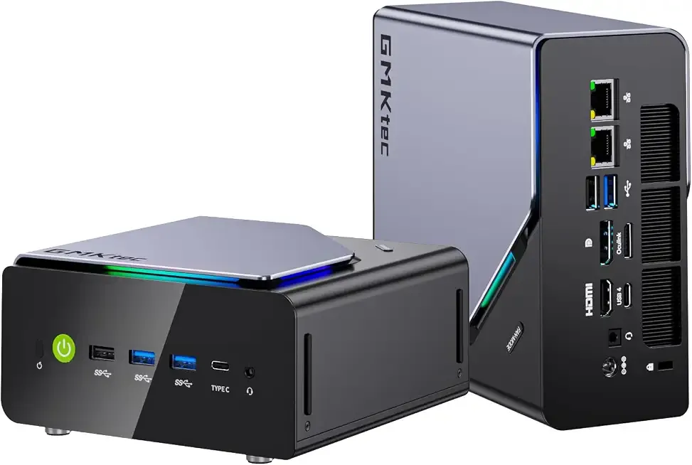 GMKtec K12 Gaming Mini PC Oculink AMD Ryzen 7 H 255 (Upgraded 8745HS) 32GB DDR5 RAM 512GB SSD, Desktop Computer Radeon 780M Graphics, 3X M.2 2280 Storage Expansion, Dual NIC 2.5G, HDMI 2.1, USB4