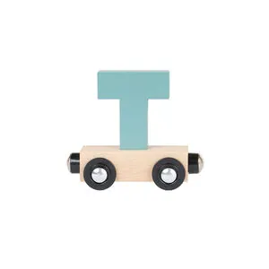Lettre "T" wagon en bois - vert