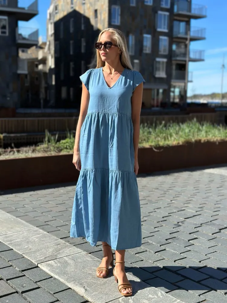 Rora 3 Dress Mid Blue Denim