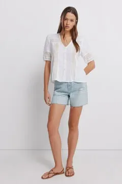 Camisa manga corta lace