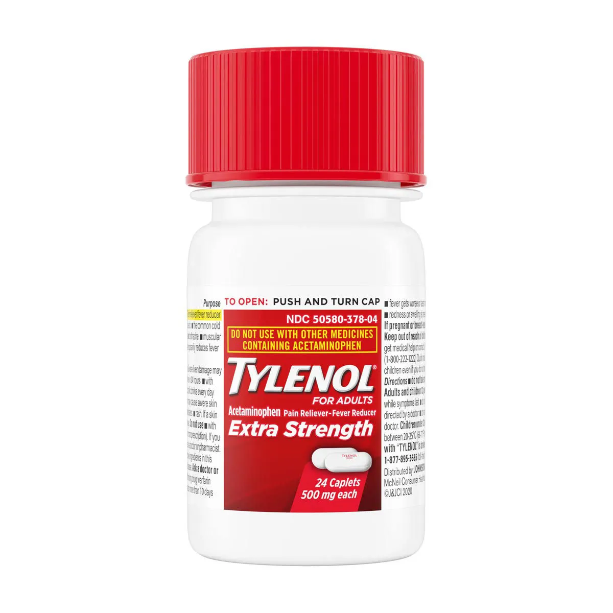 Tylenol Extra Strength 500mg Acetaminophen Caplets, 24 Ct