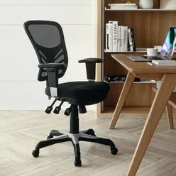 Emma and Oliver Mid-Back Black Mesh Multifunction Ergonomic Office Chair with Adjust...