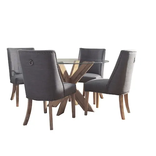 Linon Home Décor Products Balfour 5PC Dining Set, Natural Grey