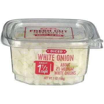 H-E-B Fresh Diced White Onions, 7 oz