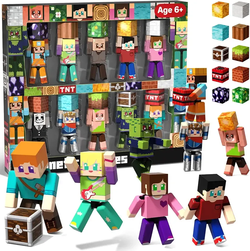 Magneverse 20 Pcs Magnetic Action Figures Playset - Magnetic Building Blocks, Magnet Cubes and Rotatable Figures Character Toys for Kids, Birthday Gift for 6+ Year Old Boys Girls (Patent Pending)