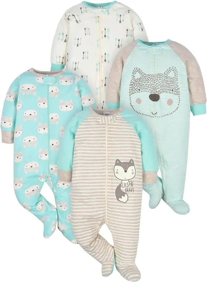 Baby Boys' 4 Pack Sleep 'N Play Footie
