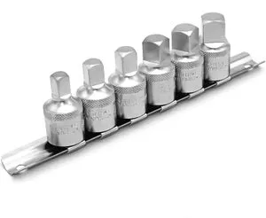 Set di chiavi per tappi di scarico dell'olio, attacco quadro da 1/2", 6 pezzi metrici (8 mm/10 mm/12 mm/14 mm), set di bussole da 3/8" e 1/2"