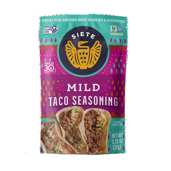 Siete Mild Taco Seasoning, Mixed Spice, 1.31 oz. Packet