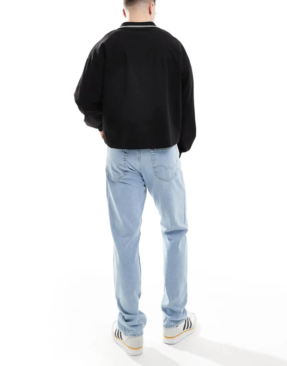 Jack & Jones Chris straight jeans in light blue wash