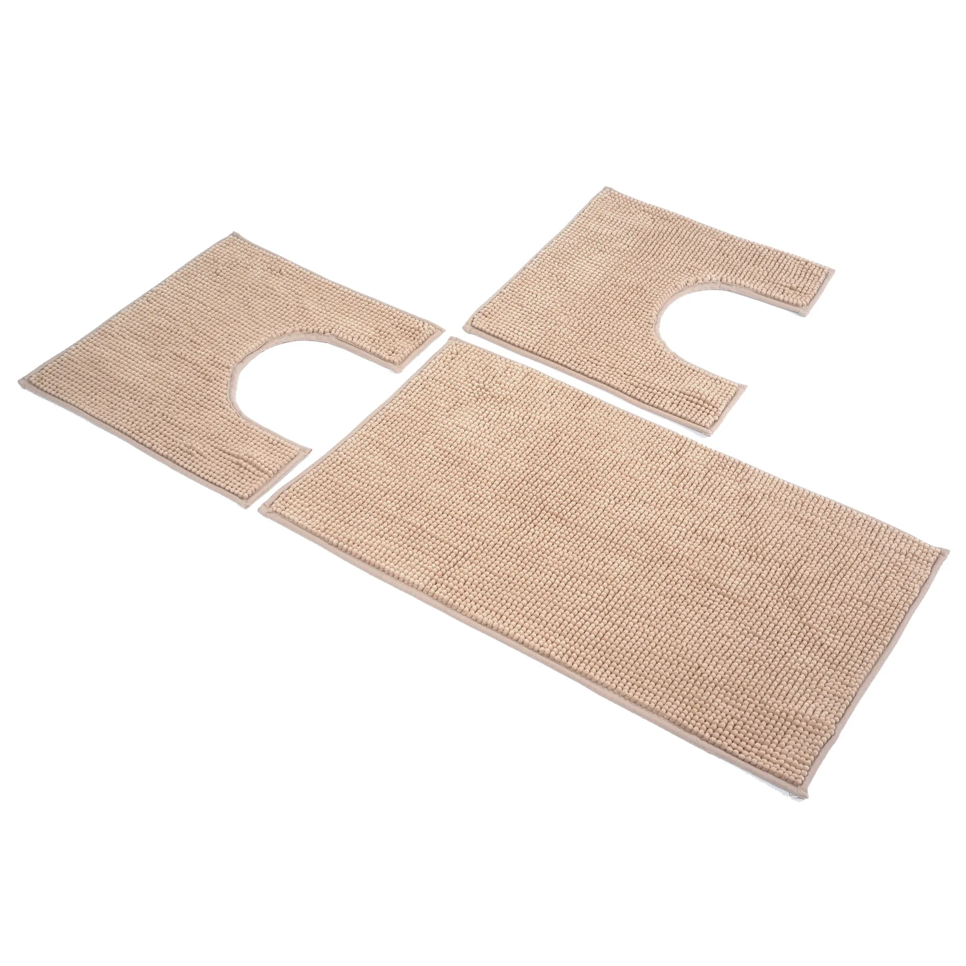 Set tappeti bagno Poppy Tortora Sophie Maison 3 pezzi
