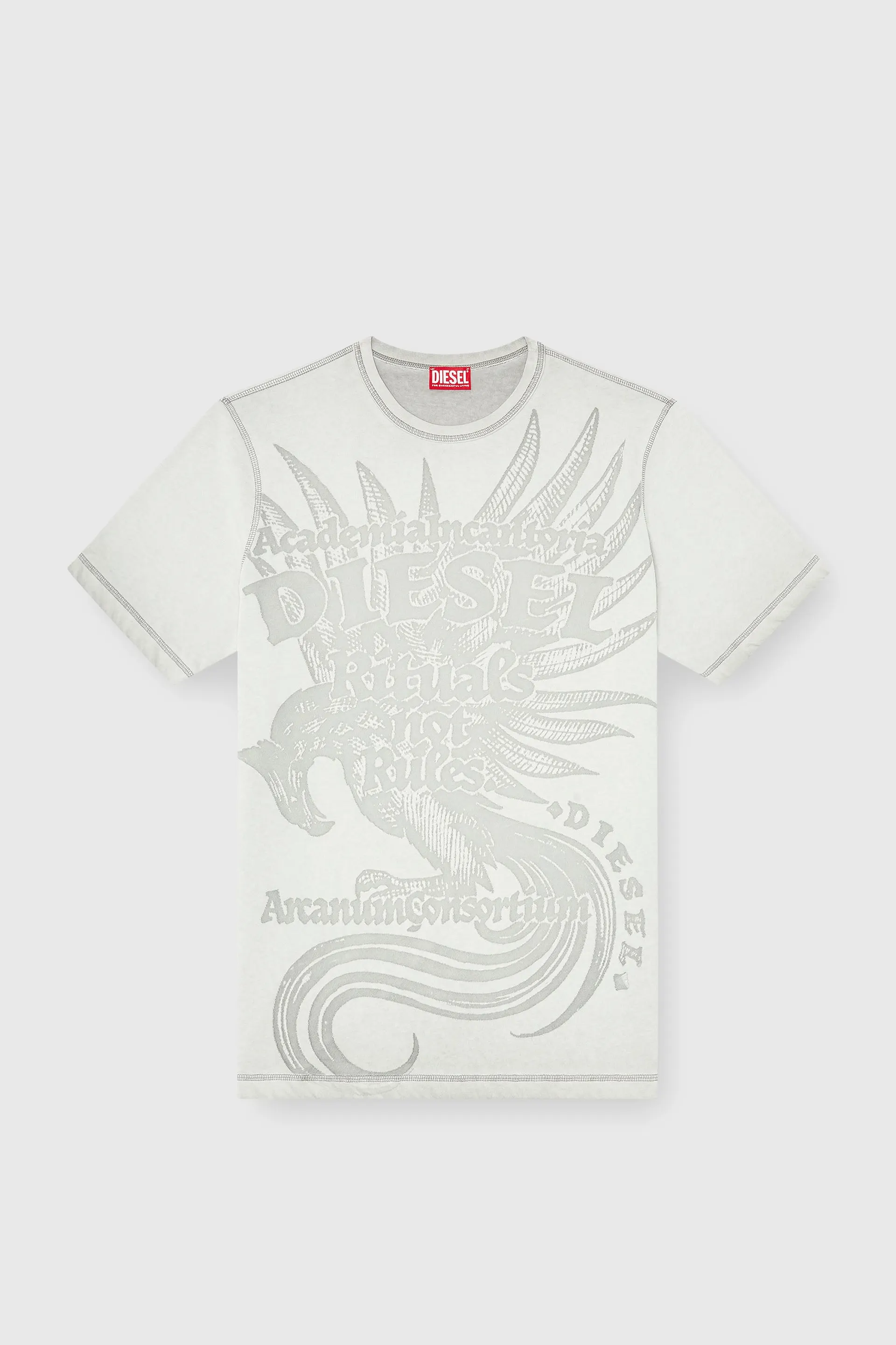 Jersey T-shirt with embossed graphic