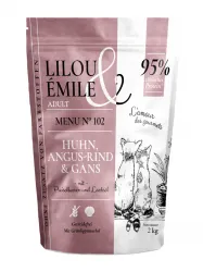 Lilou & Émile mit Angus-Rind, Gans und Huhn für Katzen 2 kg