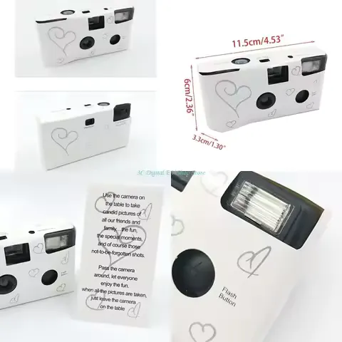 E74D 16 Photos Disposable Film Camera with Flash Single Use Pictures Tool for Wedding