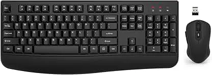Wireless Keyboard and Mouse Combo, EDJO 2.4G Full-Size…