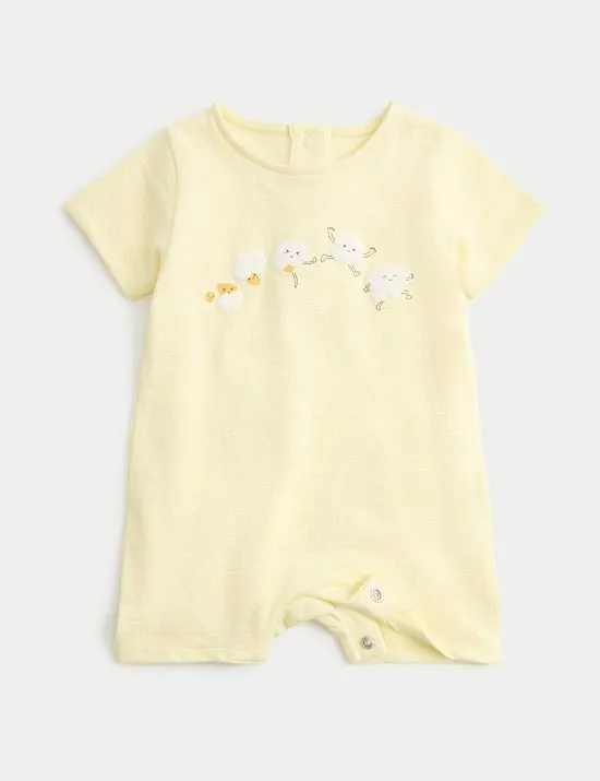 Unisex-Strampelanzug aus reiner Baumwolle mit Popcorn-Motiv (0–24 M.)