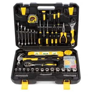 DAM Set di strumenti per la casa con valigetta e 108 pezzi 39x8x31 Cm. Colore: Giallo