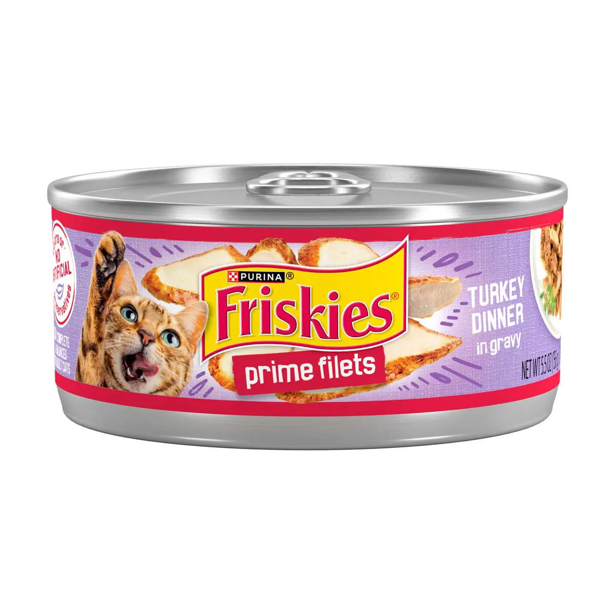 Purina Friskies Prime Filets Turkey Dinner in Gravy Wet Cat Food, 5.5 oz