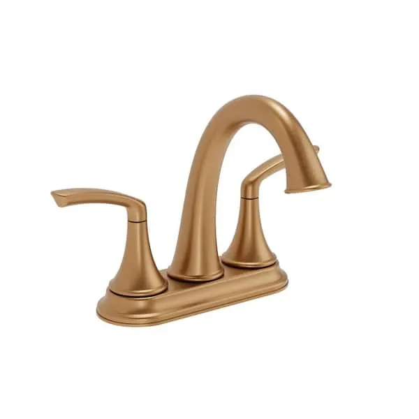 Elm 4 in.​ Centerset 2-​Handle Bathroom Faucet with Push Pop Drain in Brushed Bronze