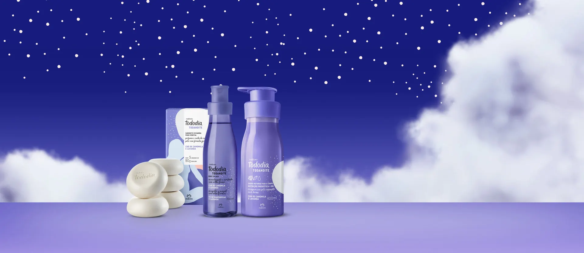 Kit Tododia Todanoite com Sabonete, Hidratante e Body Splash (3 produtos)