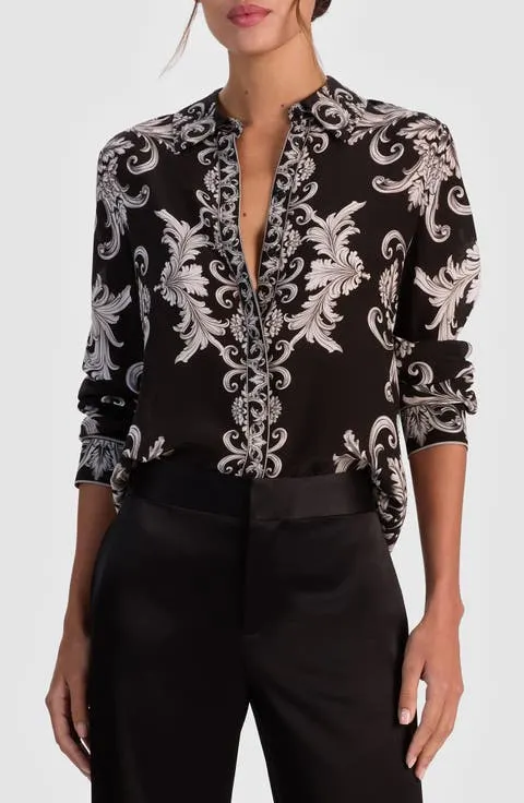 Willa Florentine Print Button-Up Shirt