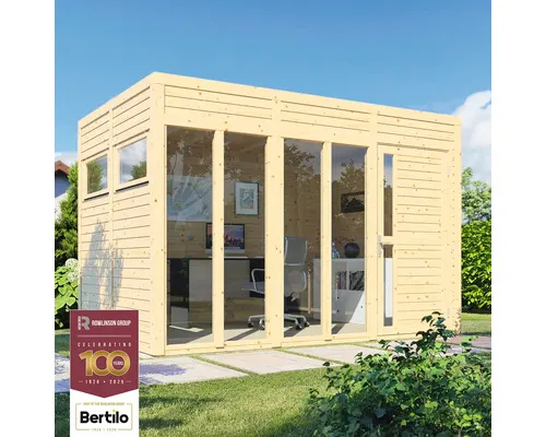 Dřevěný zahradní domek Bertilo Cubo 3 Office přírodní 336 x 234 cm