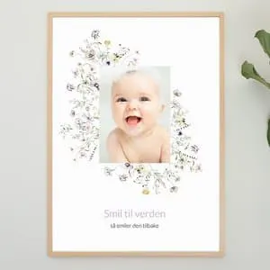 Personlig plakat | Babyplakat Flora