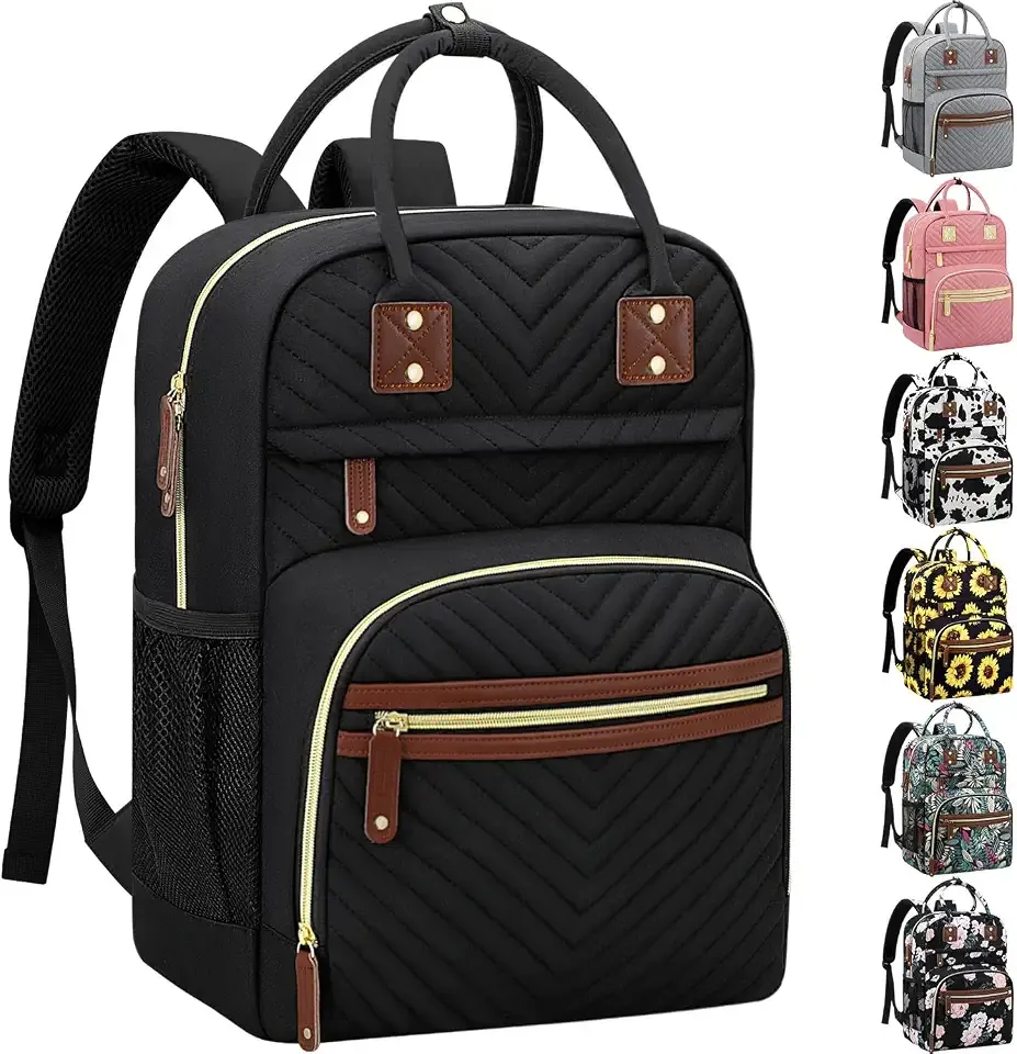 Tenot Diaper Bag Backpack for Women Large Capacity with Insulated Pockets Multifunctional Diaper Bags For Baby Girl Boy Waterproof Baby Bags For Mama Maternity Travel Bag Black