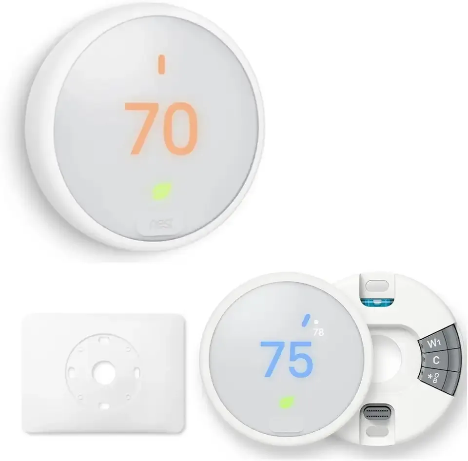 Nest Thermostat - Programmable Smart Learning Thermostat with Easy Installation and Trim Kit Bundle, White