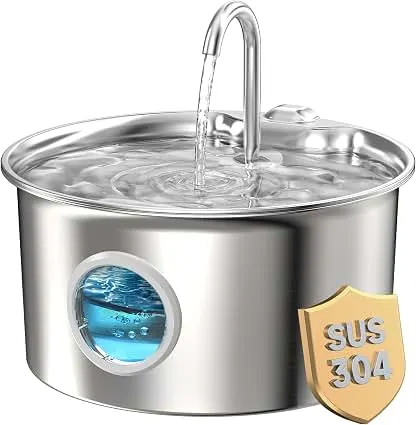 Cat Water Fountain Stainless Steel: Cat Fountain for Drinki…