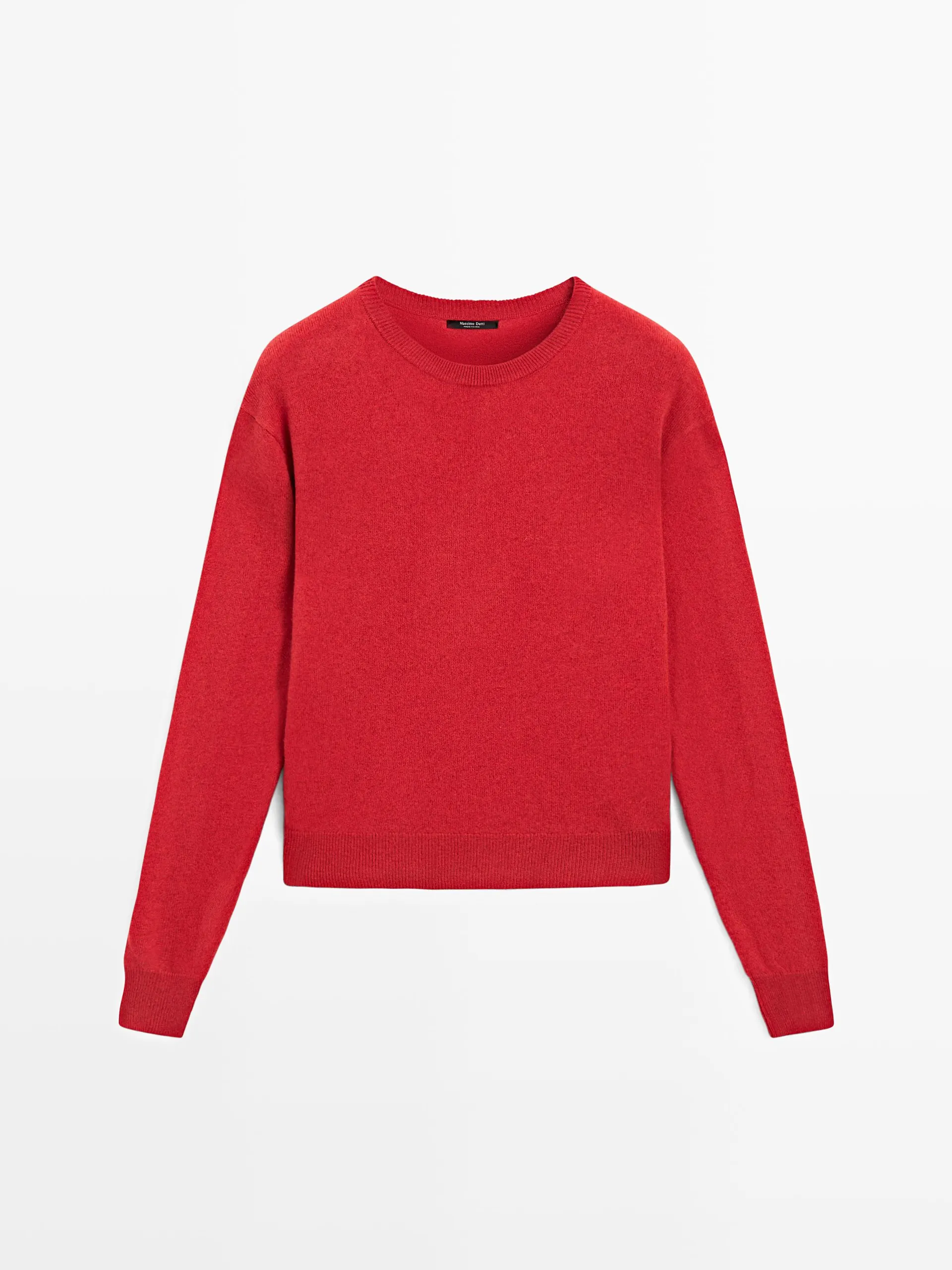 Úpletový svetr z vlněné směsi s kulatým výstřihem