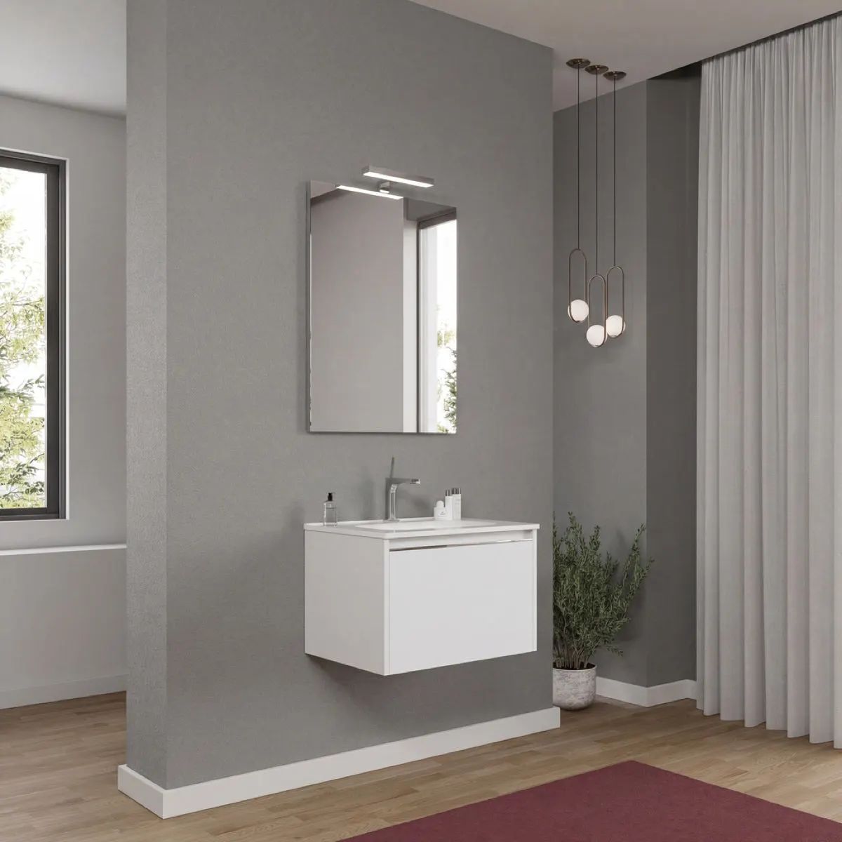 Mobile Bagno Sospeso Cielo 60 cm Bianco Opaco