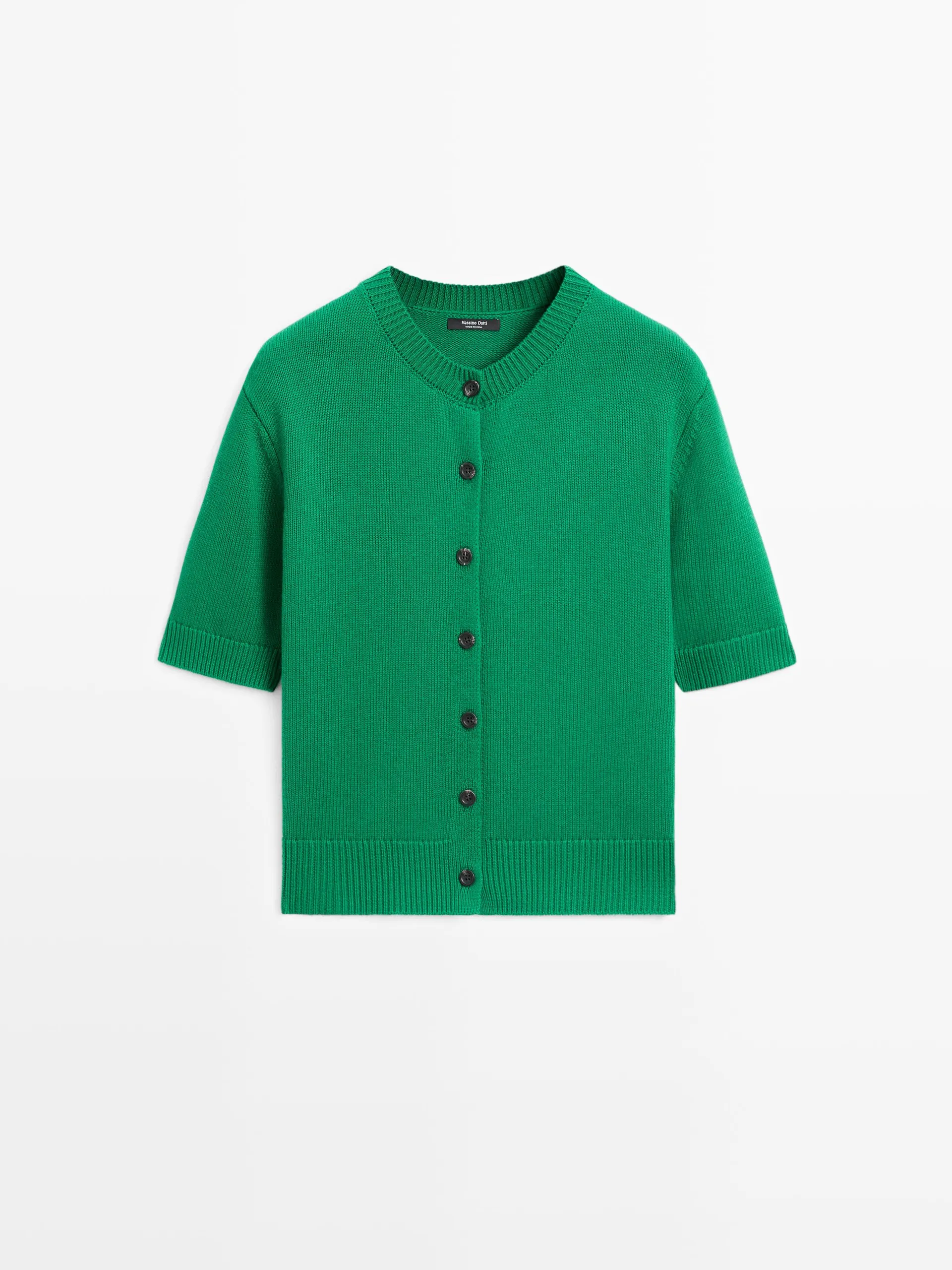 Kardigan z vlněné směsi s krátkým rukávem