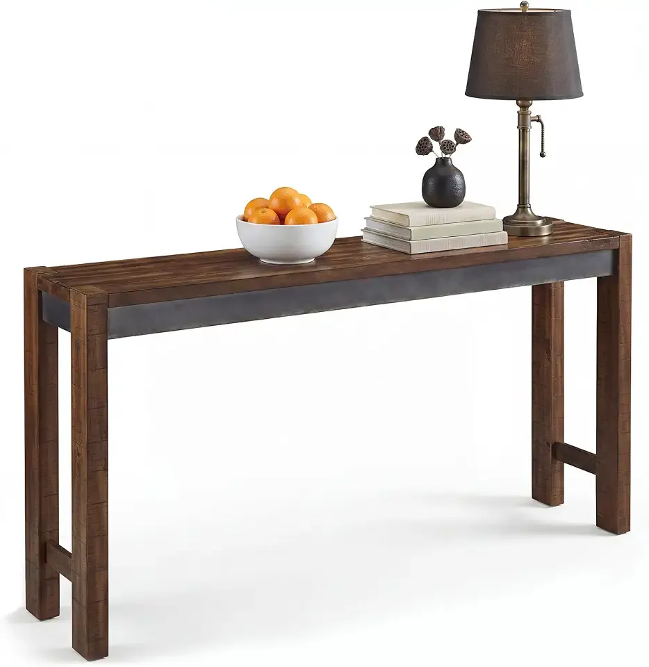 Signature Design by Ashley Counter Height Dining Table, 72-in Behind Couch | Seats 3, Veneers, Wood and engineered wood, Behind couch table, Slim 16-in depth, Torjin Series