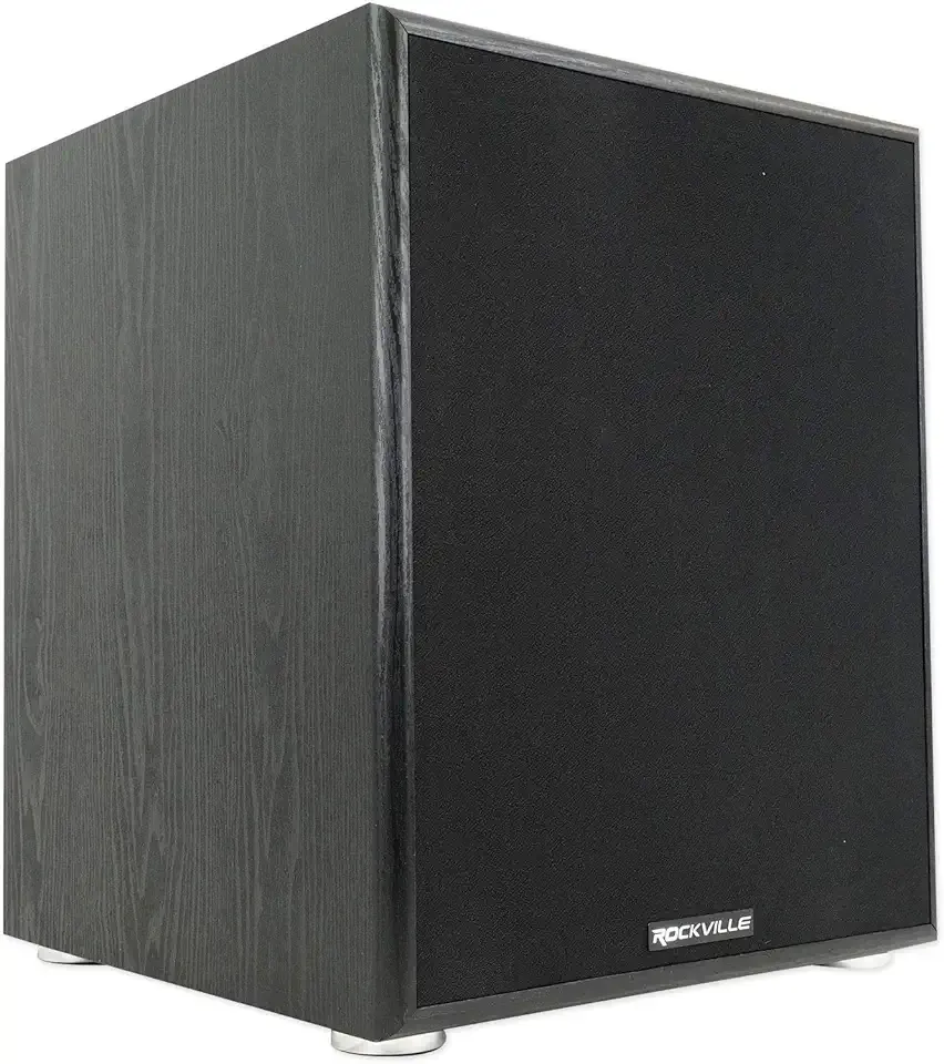 Rockville Rock Shaker 12 800W Powered Home Theater Subwoofer, Deep Bass, Adjustable Crossover, Compact Design, for Home Audio Enthusiasts