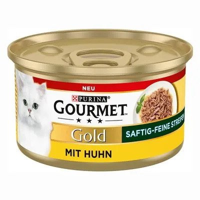 Gourmet Gold 2x 12 x 85 g / 24 x 85 g : 50 % de remise sur le 2ème paquet ! Les Effilochés : poulet (2 x 12 x 85 g)