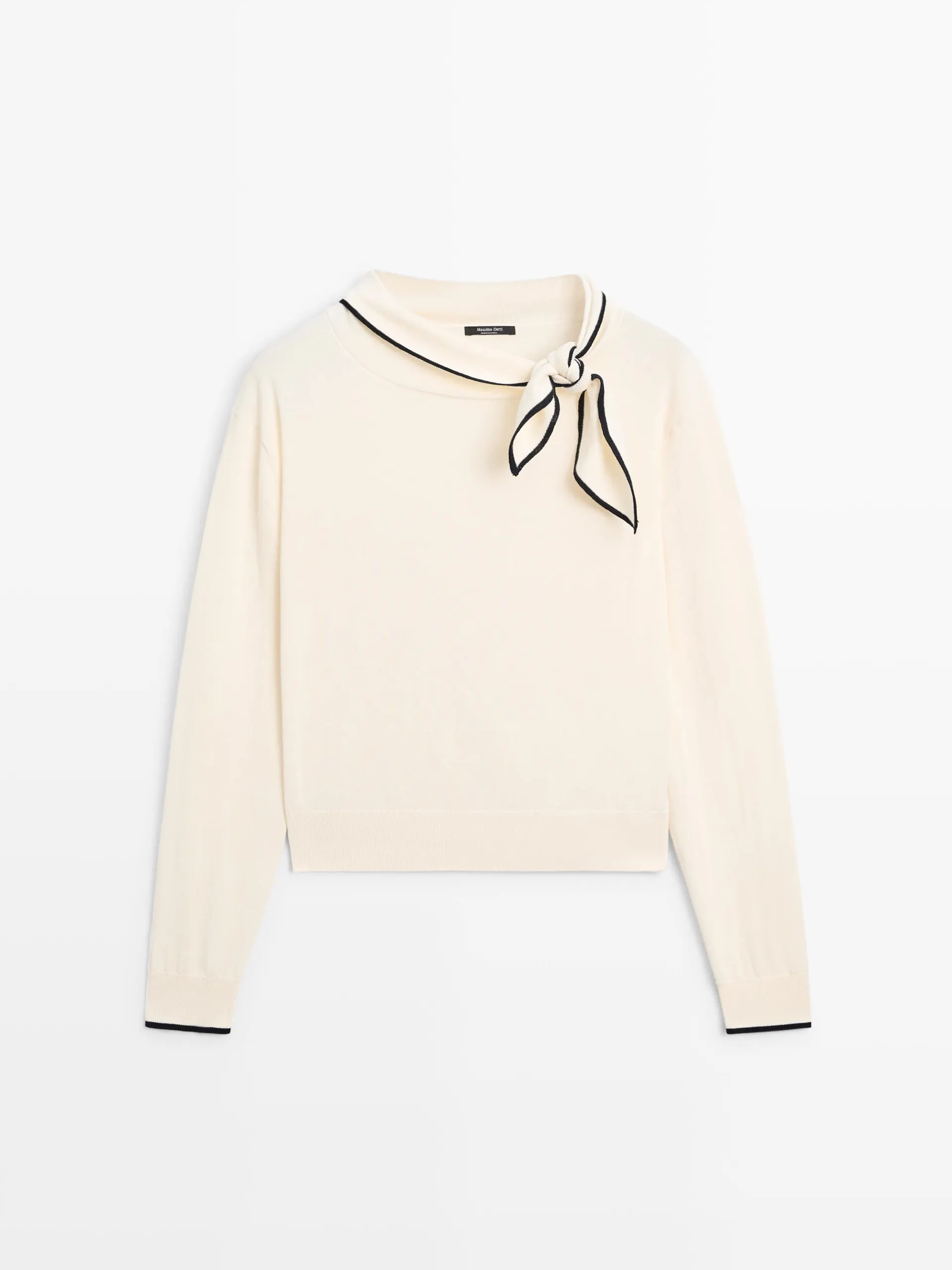 Katoenen tricot trui met sjaaltje