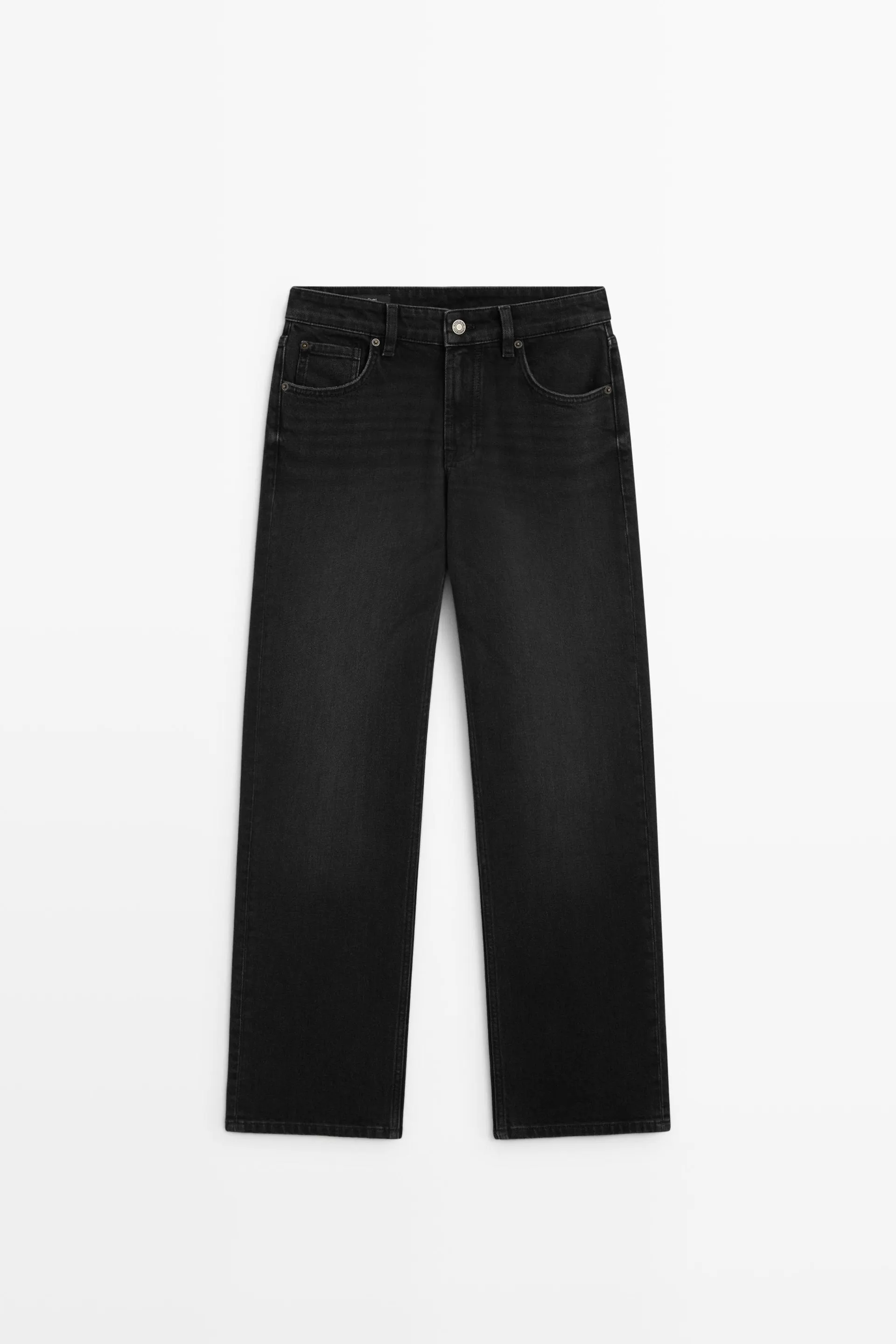 High-waist cropped straight-leg jeans