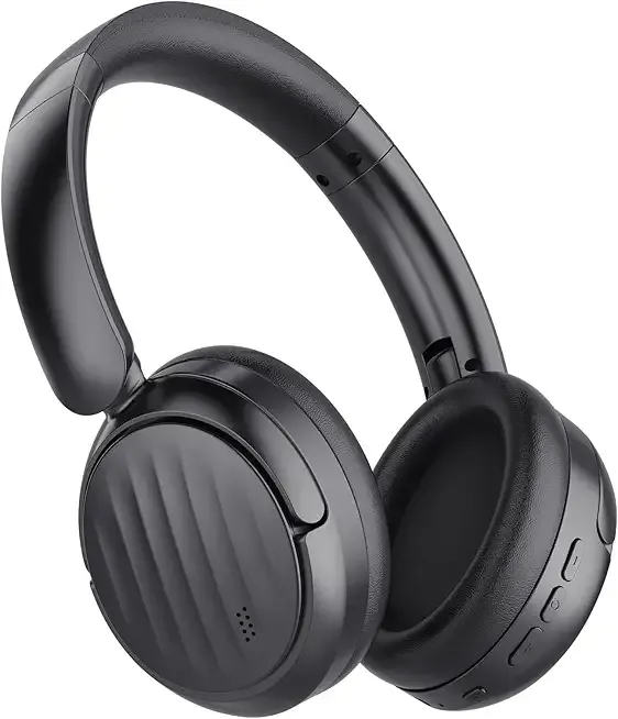 Bluetooth Headphones with Active Noise Cancelling (ANC), Wireless Over Ear Bluetooth Headsets with 35H Playtime, HiFi Stereo Foldable Headphones with Foam Ear Cups for Sports, Travel, Black