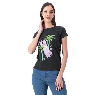 Playera Mxstaza Estampado De Playa Manga Corta