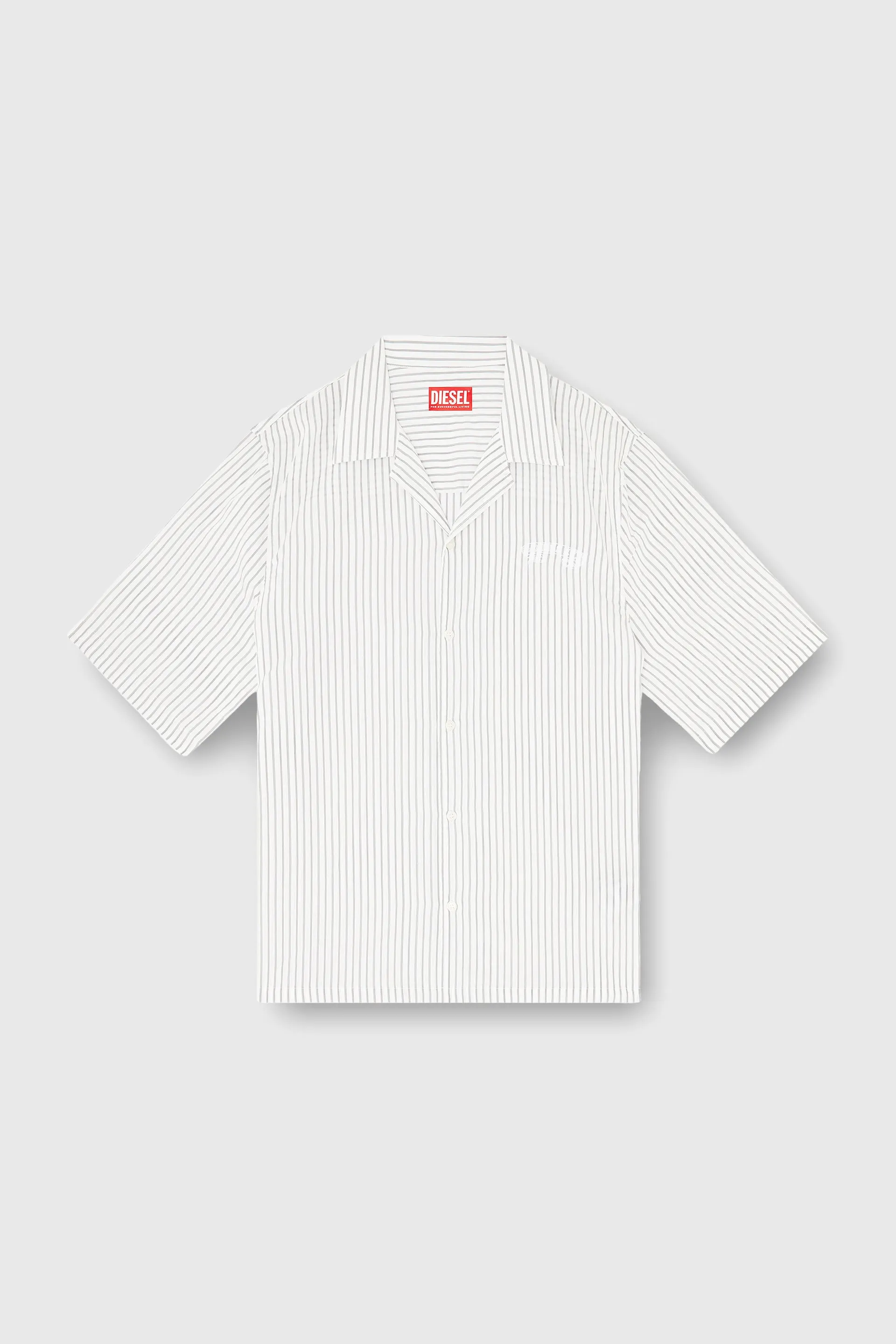 Half-sleeve shirt in pinstripe modal