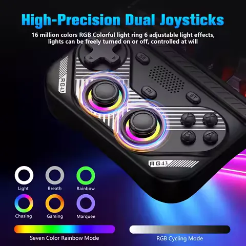 RG43V Pro Retro Handheld Game Console 4.3 Inch IPS Screen Dual System With RK3562 CPU 22000+ Games Support WiFi Online Play