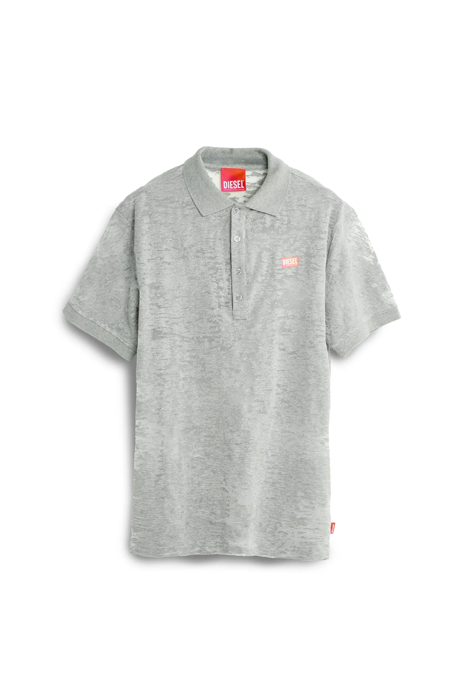 Polo shirt in all-over devoré jersey