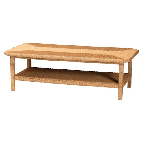 Minahasa Natural Rattan Coffee Table in Light Honey