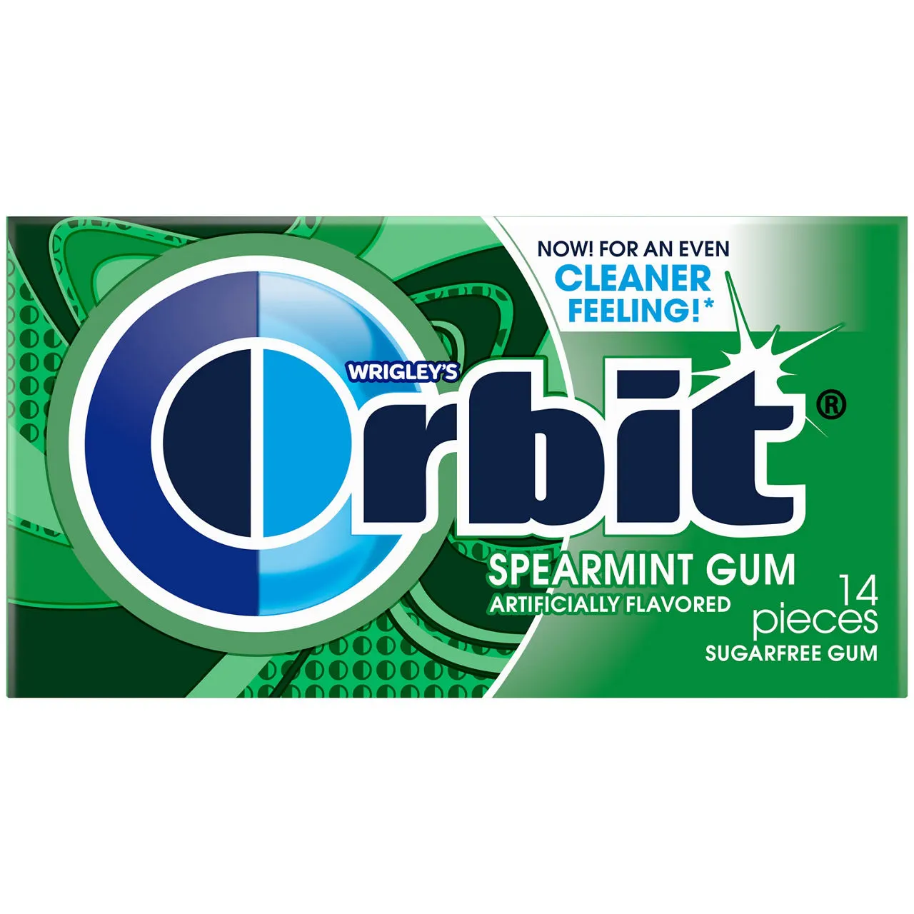ORBIT Gum Spearmint Sugar Free Chewing Gum, Single Pack, 14 Piece