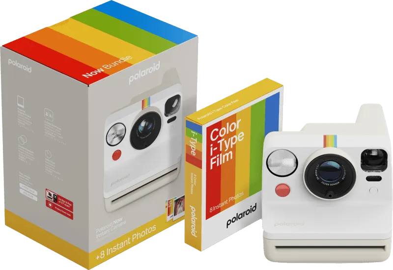 Polaroid Now Gen 3 Pebble White bundle with Color Film